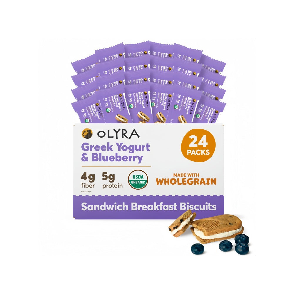 Olyra Greek Yogurt Blueberry Breakfast Cookies, Low Sugar, High Fiber, Organic Cookies