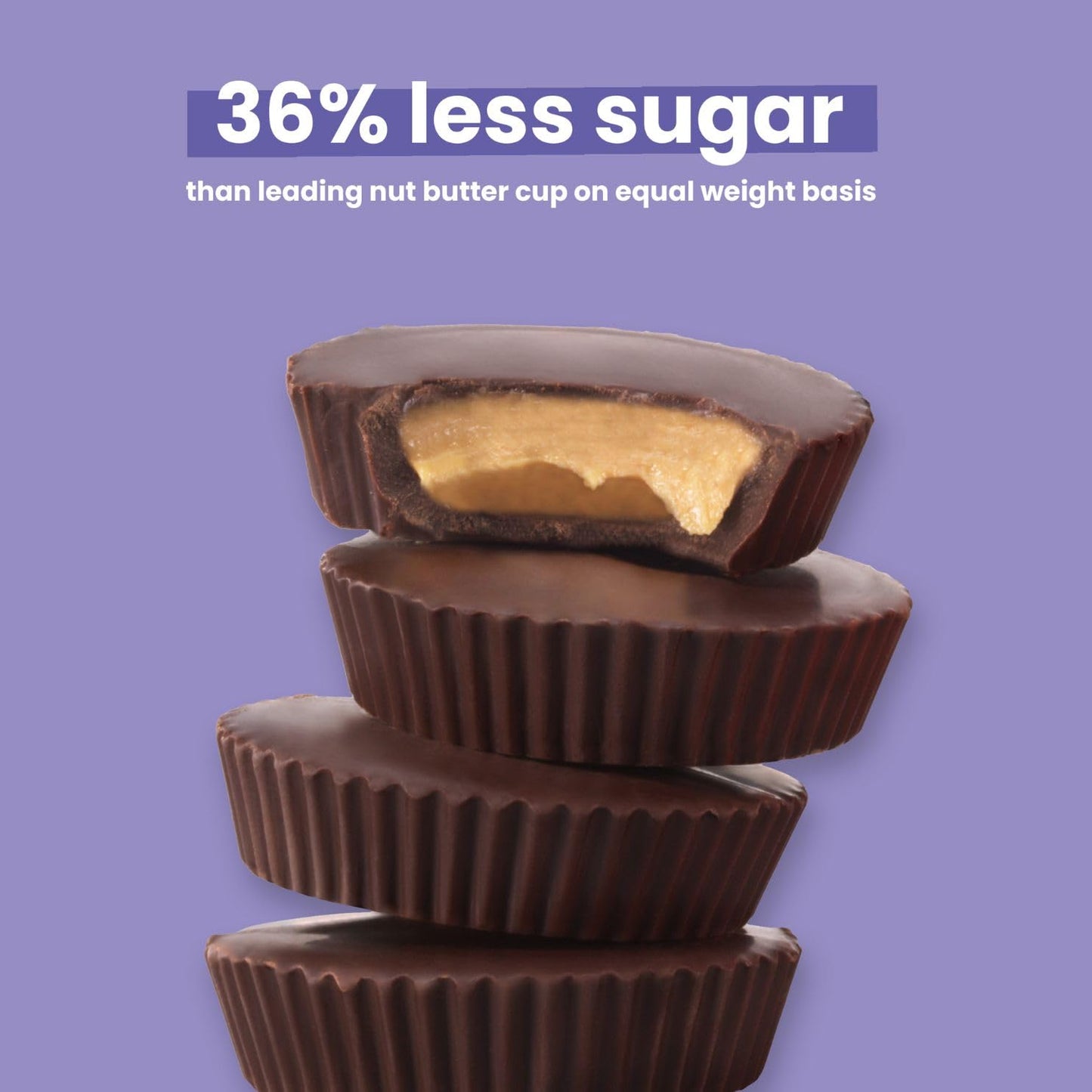 UNREAL Dark Chocolate Almond Butter Cups, 5g sugar, gluten-free, no sugar alcohols or soy