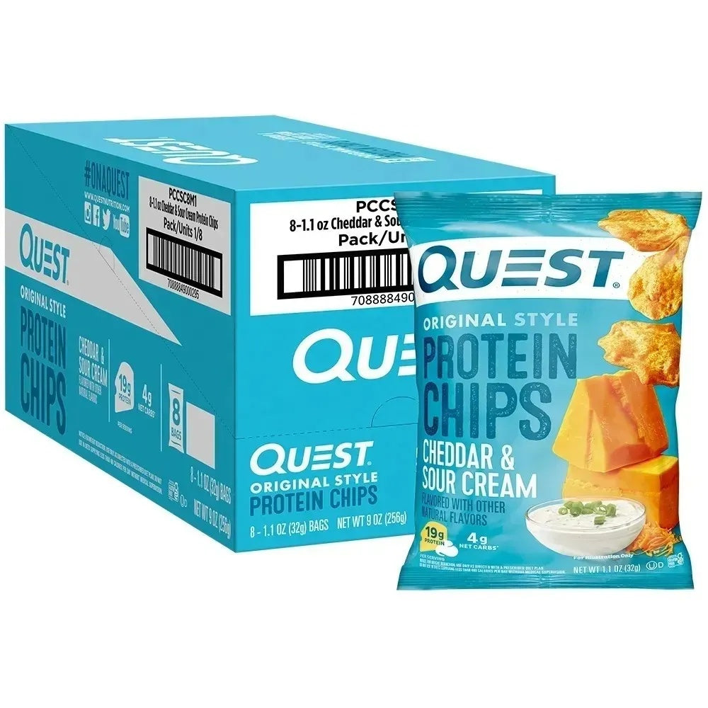 Quest Nutrition Nacho Cheese Tortilla Style Protein Chips, 18g Vegan Protein, 4g Net Carbs, Keto & Gluten Free (1.1 oz, 12 Pack)