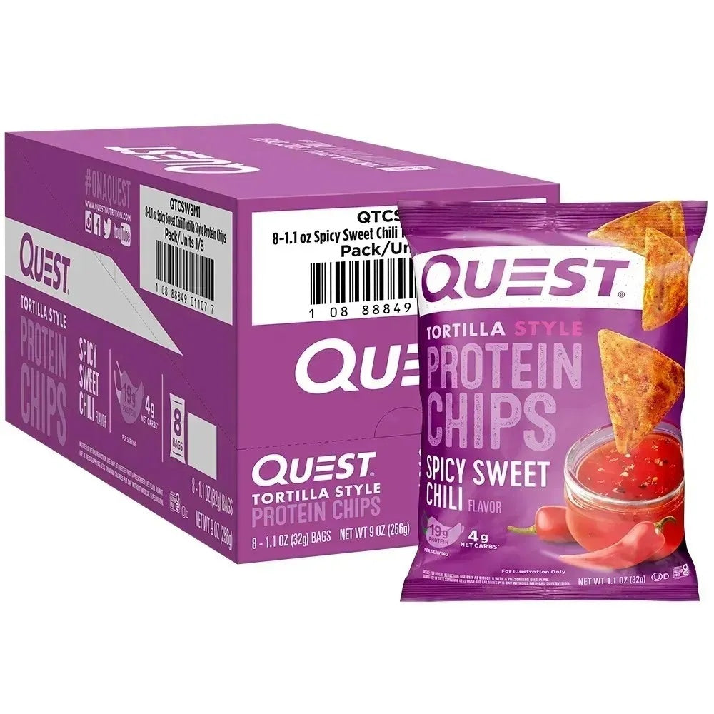 Quest Nutrition Nacho Cheese Tortilla Style Protein Chips, 18g Vegan Protein, 4g Net Carbs, Keto & Gluten Free (1.1 oz, 12 Pack)